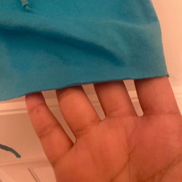 Pretty Good Turquoise Tank Top with Ruffle Trim - Picture 4 of 4